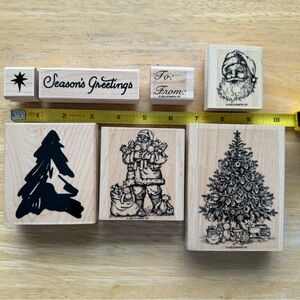 Stampin' Up! Vintage Y2K Festive Rubber Stamp Set with Black Designs